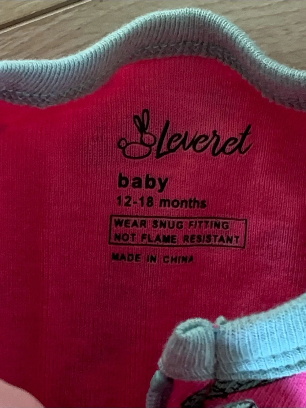 Leveret Baby girl Pink Seahorse Footed/zipper Pajama/Sleepware 12-18M 100% cot